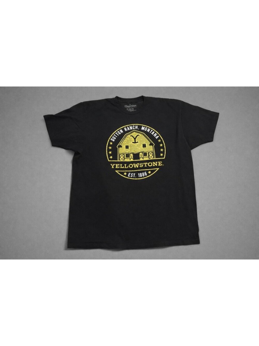 Mad Engine Yellowstone Dutton Ranch Graphic Tee – Black & Yellow – XXL Montana